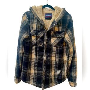 Aeropostale hooded plaid shirt/ jacket